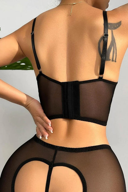 Kalp Detaylı Askılı Bralet Tanga Takım İç Giyim