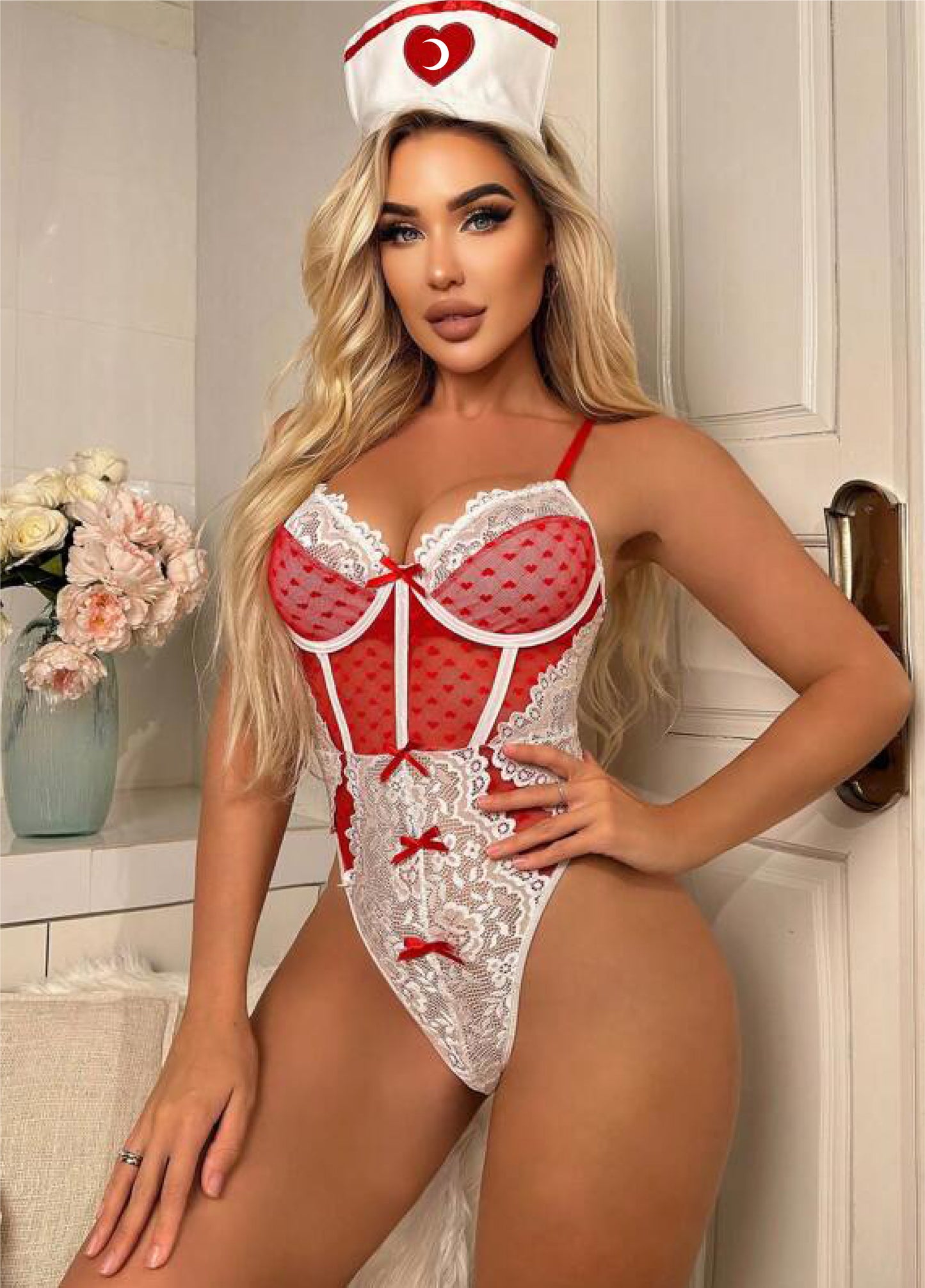 Babydoll Hemşire Kostümü Fantazi Gecelik